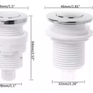 Botón De Encendido Neumático Manual Para Tinas Blanco